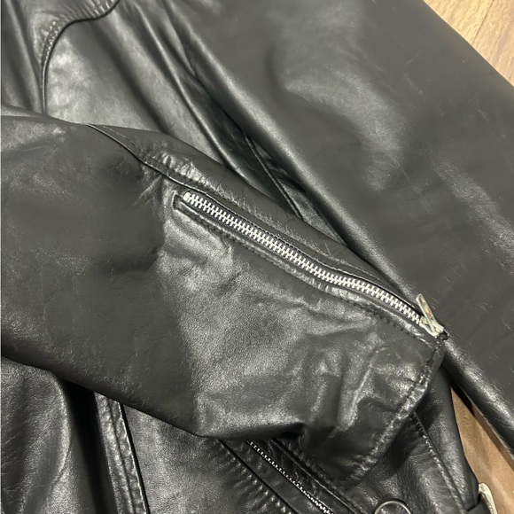 Vintage leather jacket biker jacket size Large heavy duty - Picture 5 of 13